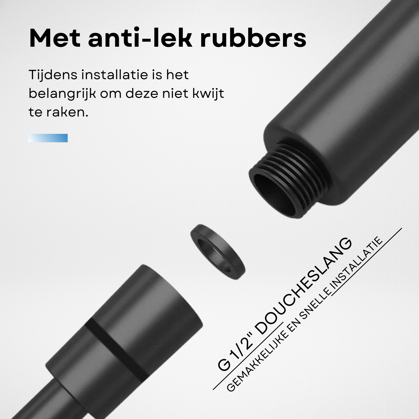 Belliese Flexa Doucheslang Zwart - Belliese
