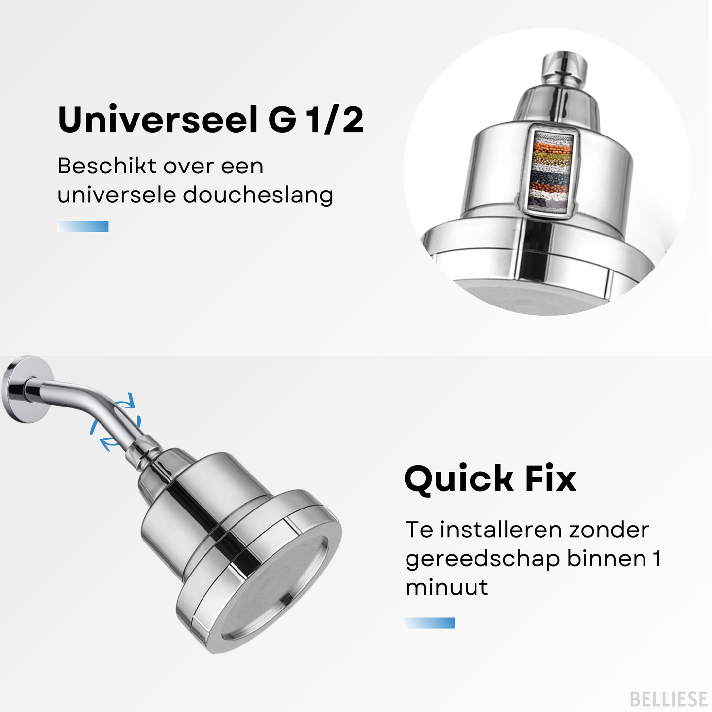 Sensible | Regendouchekop met ingebouwd waterfilter - Belliese