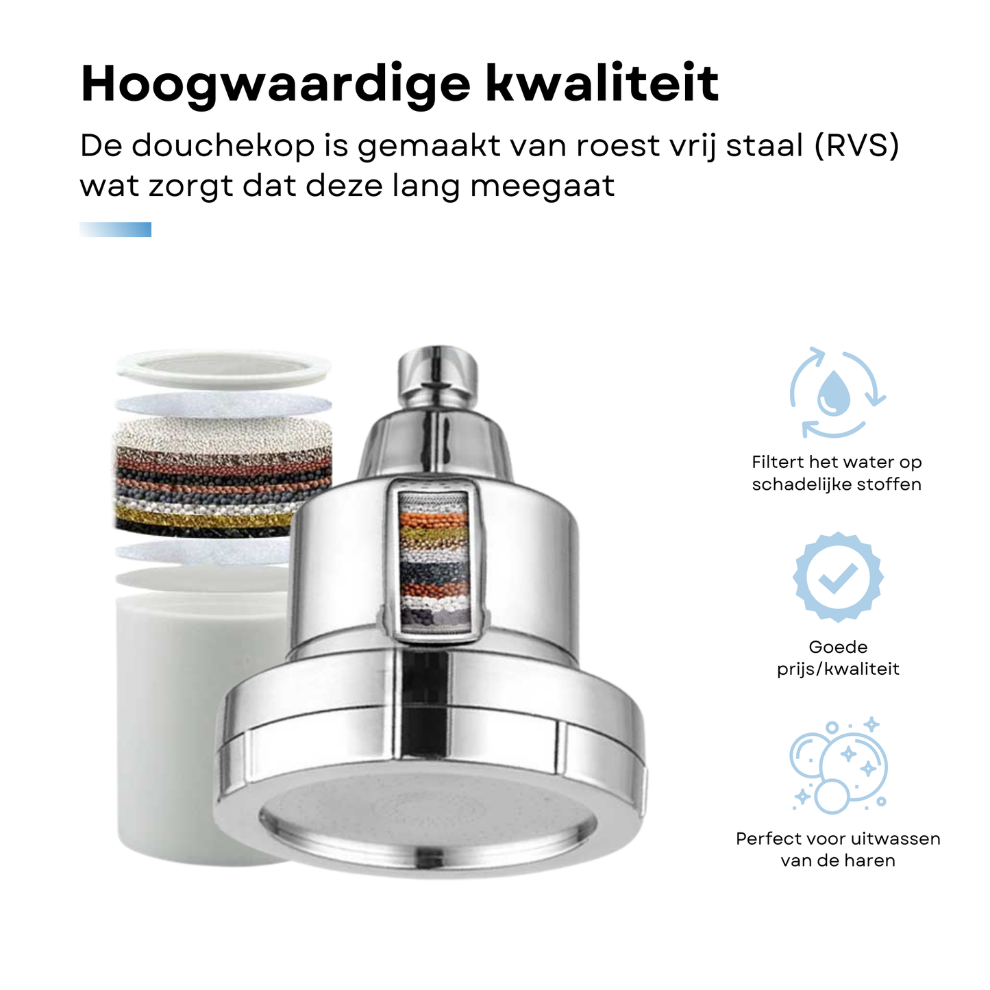 Sensible | Regendouchekop met ingebouwd waterfilter - Belliese