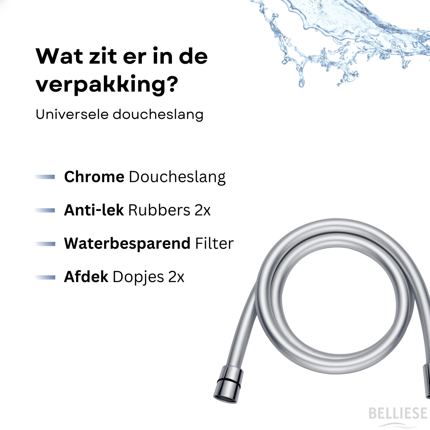 Belliese Flexa Doucheslang Chroom - Belliese