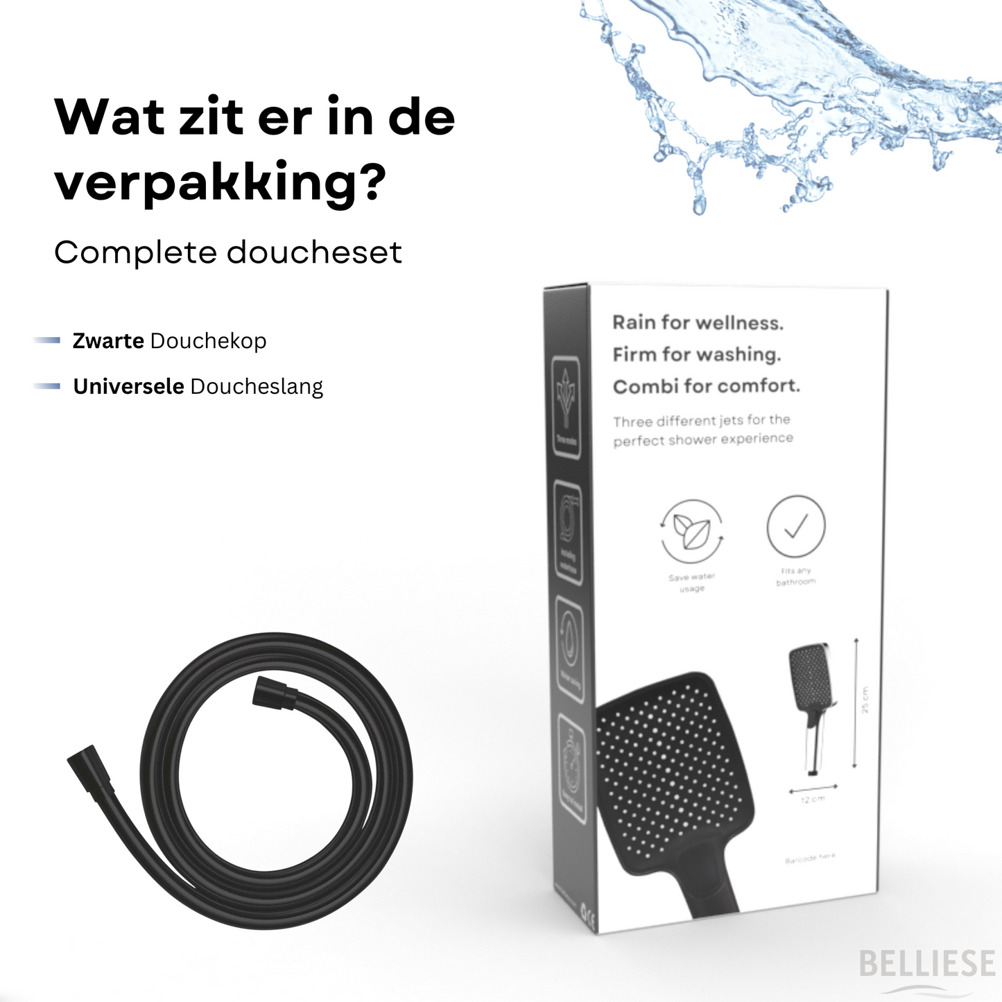Belliese Elegance Doucheset Zwart - Belliese
