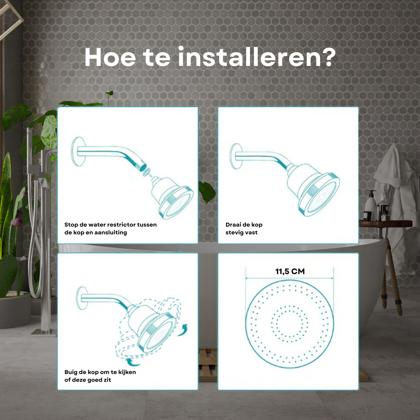 Sensible | Regendouchekop met ingebouwd waterfilter - Belliese