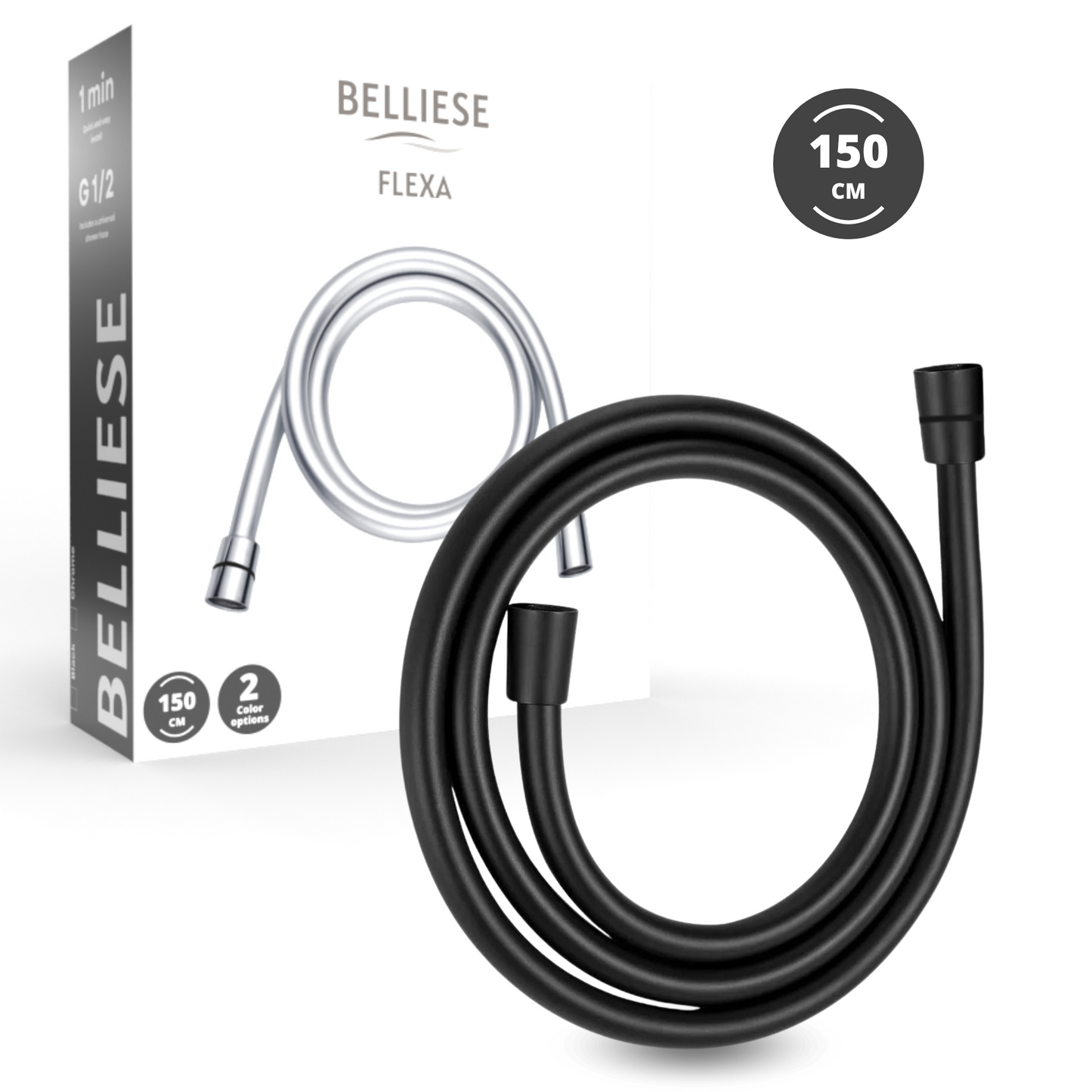 Belliese Flexa Doucheslang Zwart - Belliese