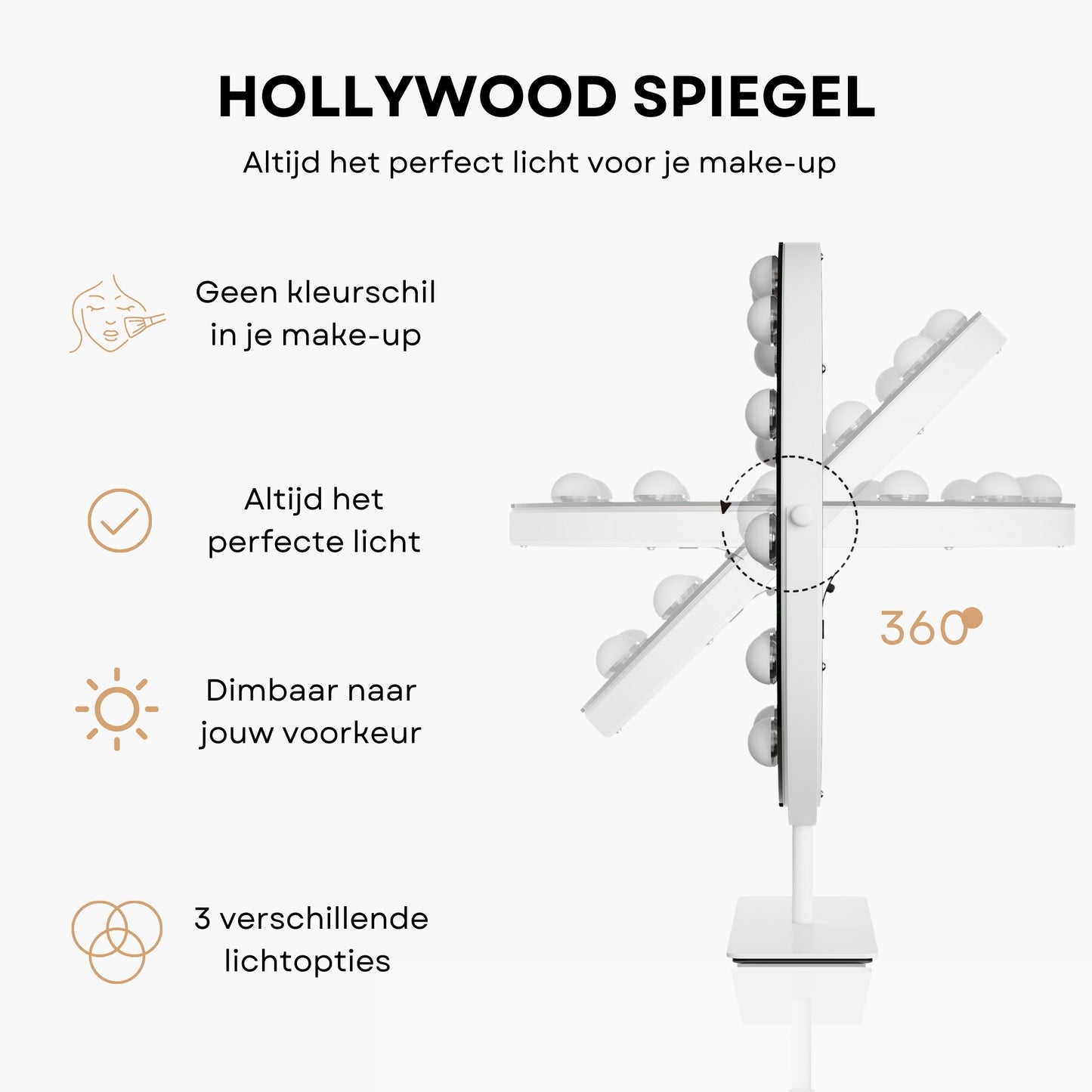 Belliese Vanity | Hollywood Spiegel 47,5x,37,5 - Belliese