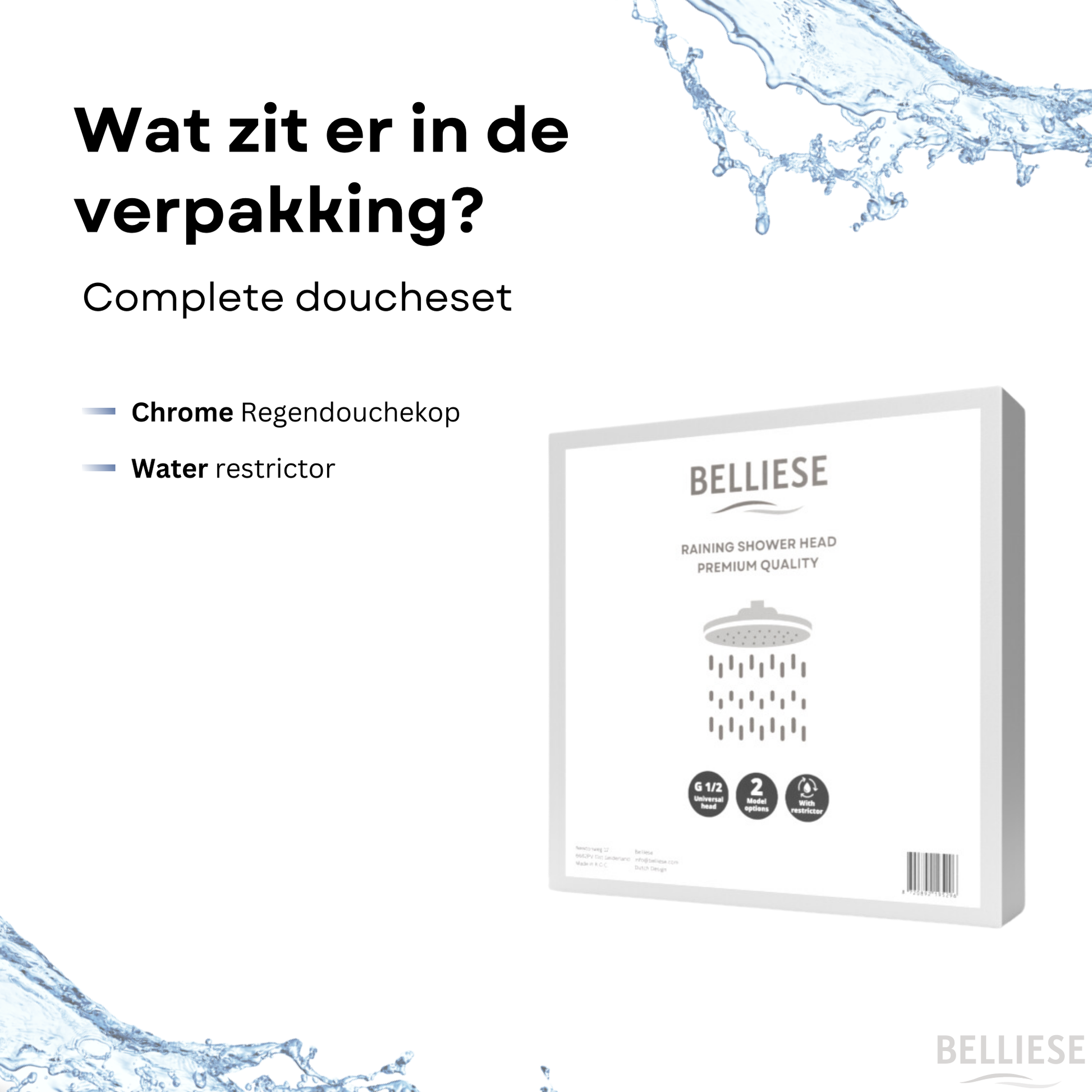 Regendouchekop Rond 25 CM - Belliese