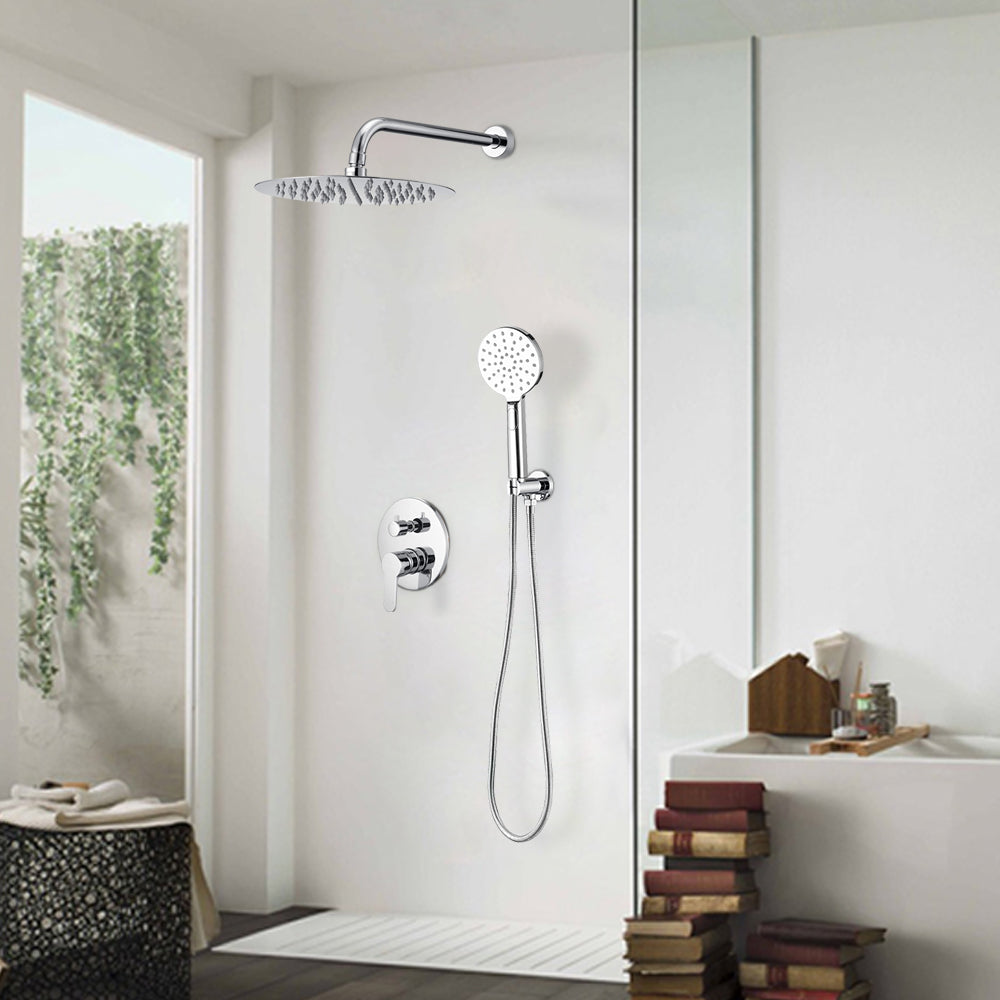 Ingebouwde regendoucheset Chroom Rond